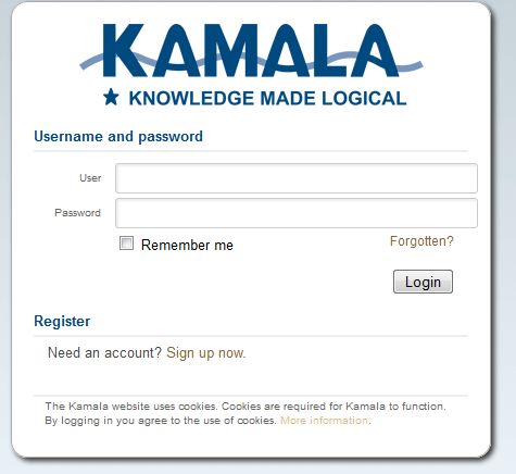 The login form